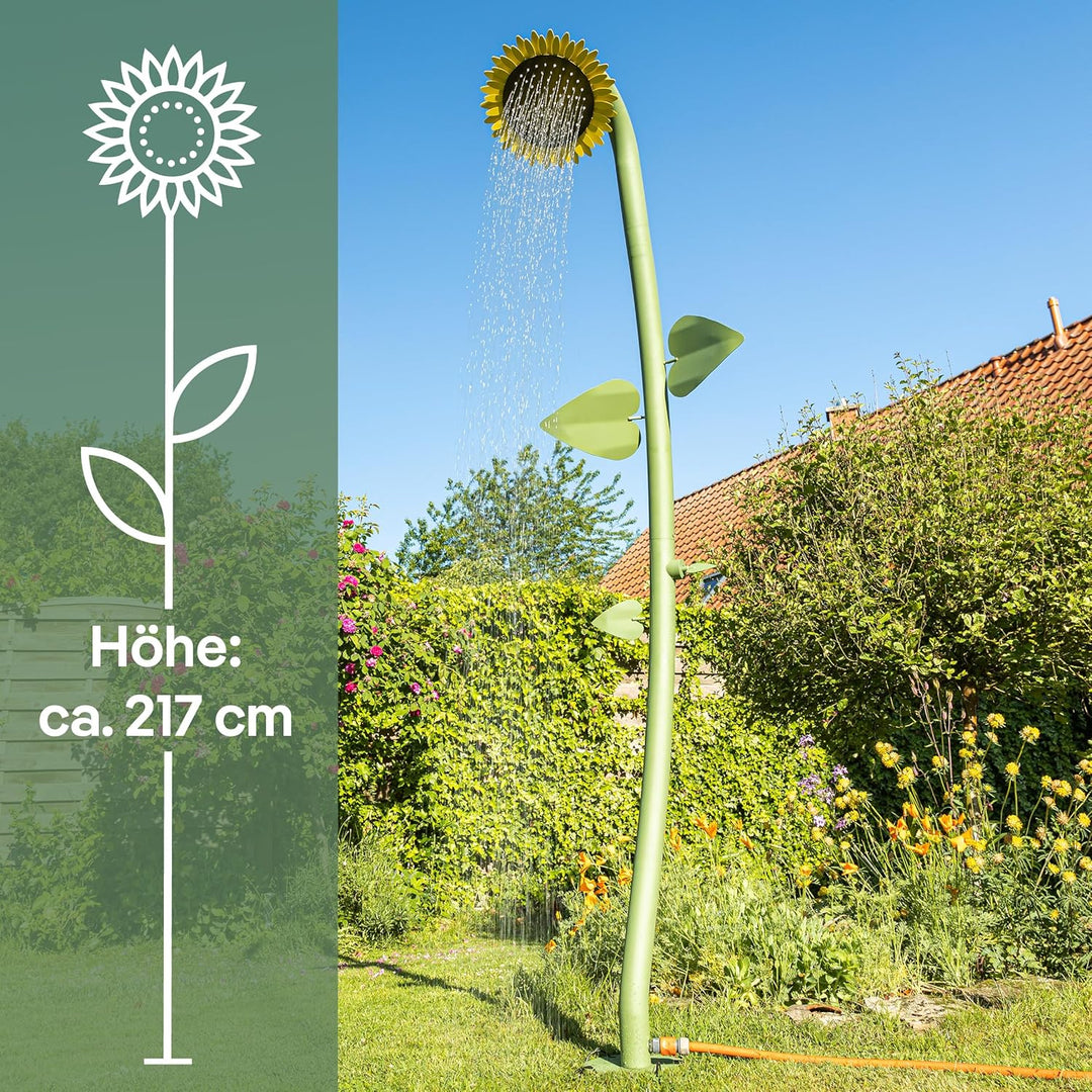 Haushalt International Gartendusche Sonnenblume Flowershower - Höhe ca. 217 cm - Verstellbarer Dusch