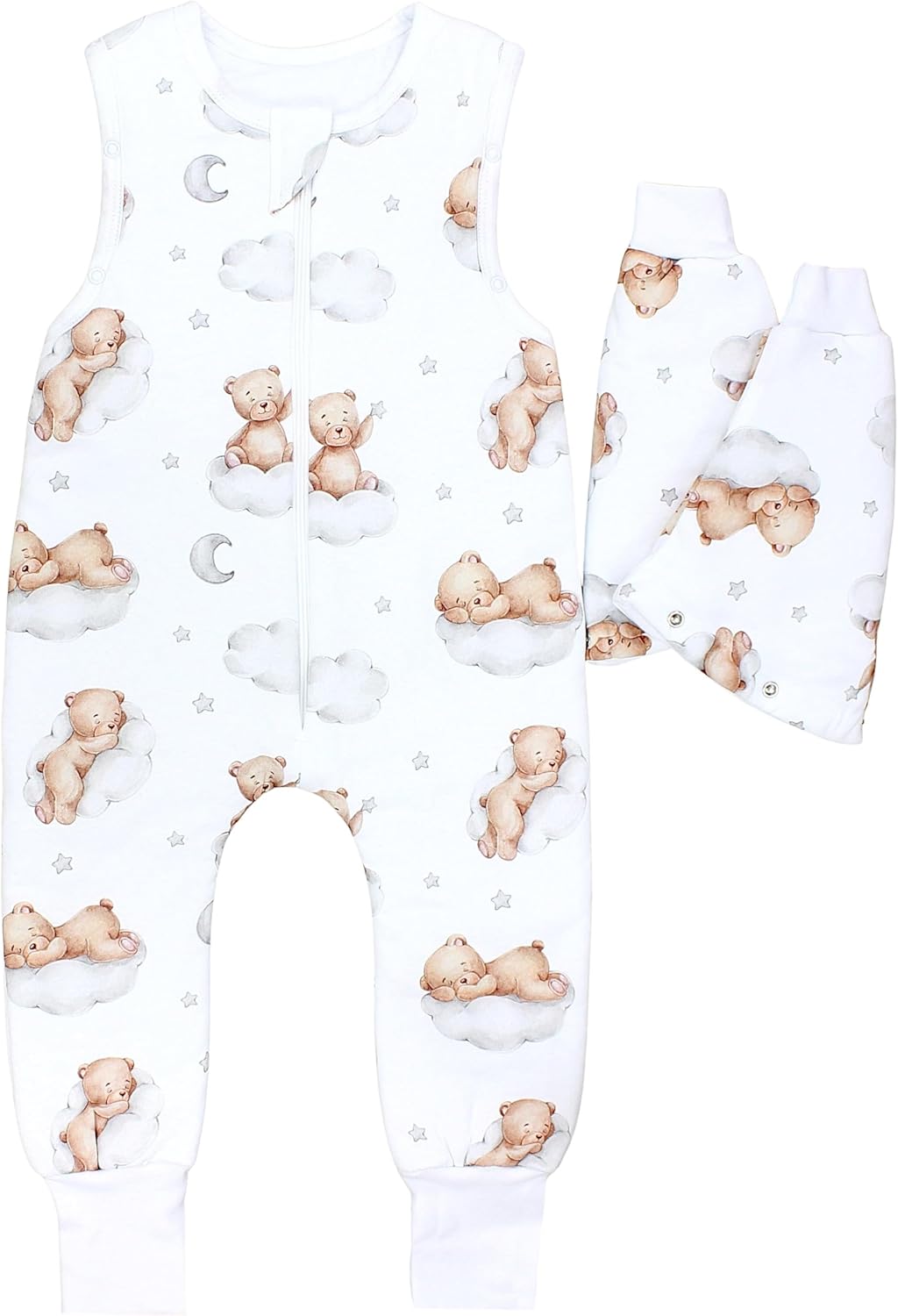 TupTam Baby Schlafsack mit Füssen und Ärmeln – Ganzjahres Schlafsack Baby 2.5 TOG, OEKO-TEX zertifiz