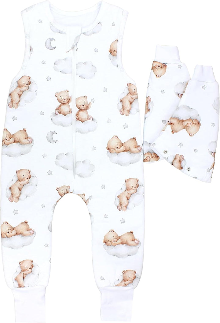 TupTam Baby Schlafsack mit Füssen und Ärmeln – Ganzjahres Schlafsack Baby 2.5 TOG, OEKO-TEX zertifiz