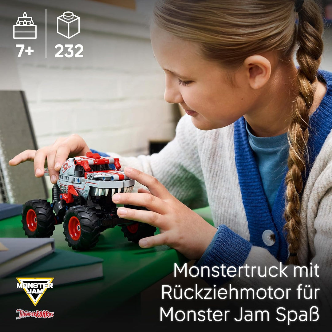 LEGO Technic Monster Jam ThunderROARus, Spielzeug-Monstertruck mit Rückziehfunktion, Bauspielzeug fü