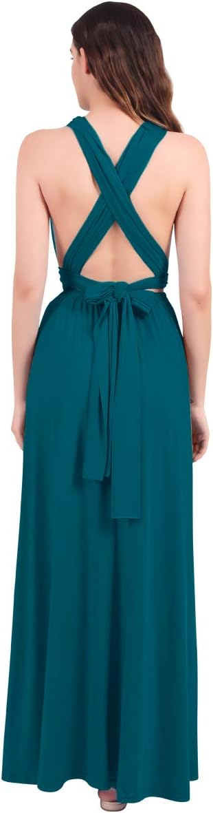 FYMNSI Damen Multiway Lange Abendkleid Hochzeit Brautjungfernkleid Bodenlang Partykleid Cocktailklei