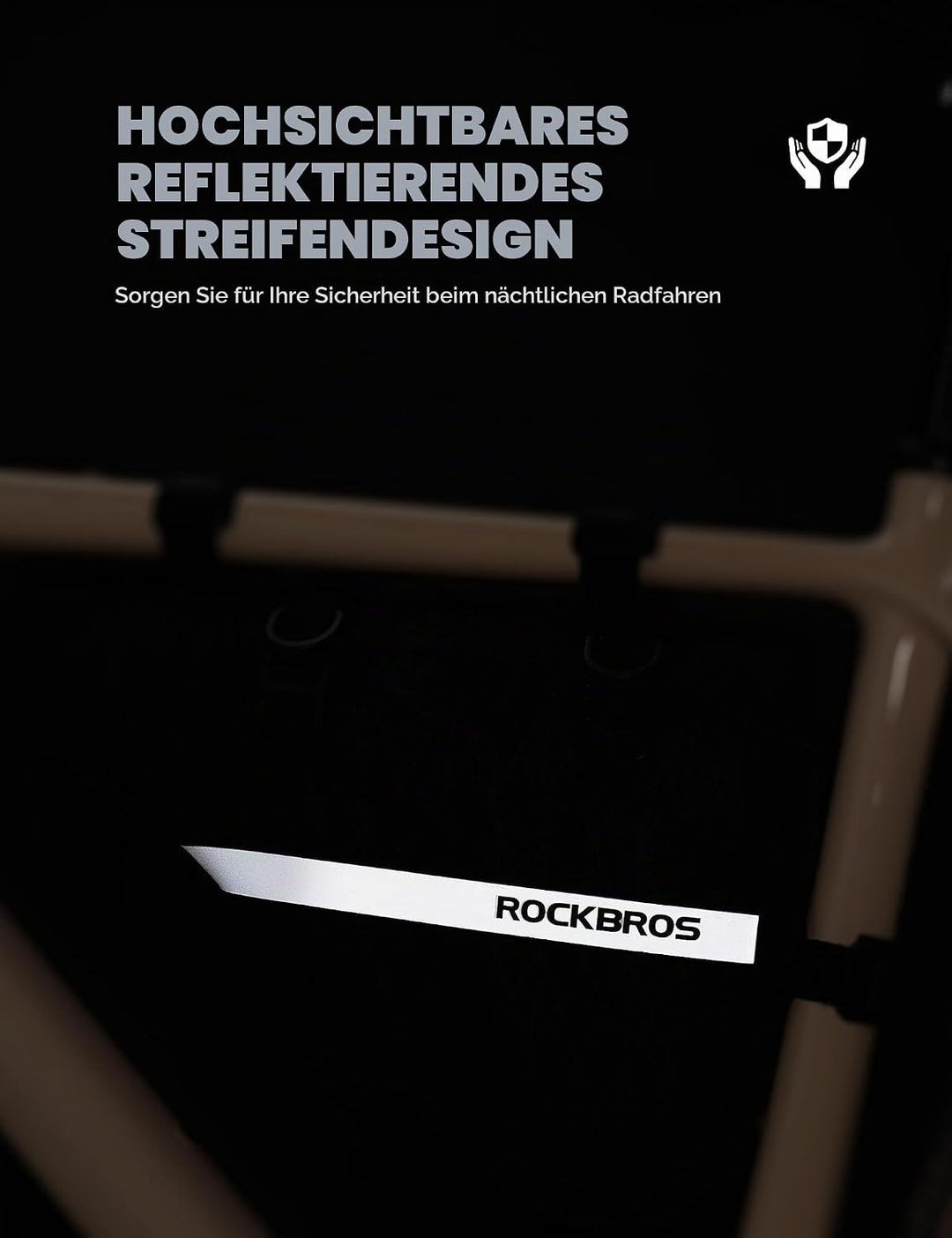 ROCKBROS Fahrradtasche Set 2-in-1 Abnehmbare Dreiecktasche Lenkertasche Rahmentasche Triangeltasche