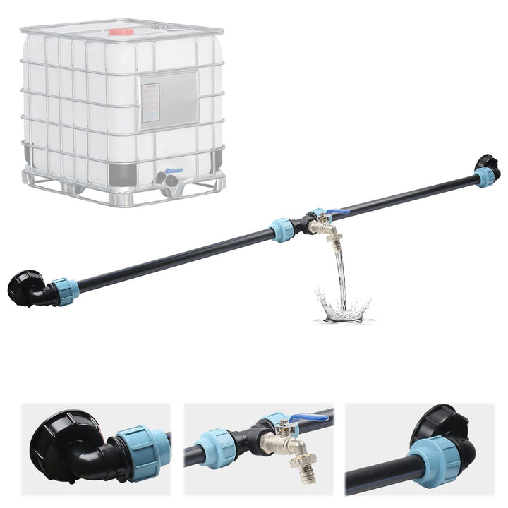 IBC Verbindungsset Auslaufhahn,IBC Adapter mit Schwanenhals Wasserhahn, Anschlussteile Für IBC Regen