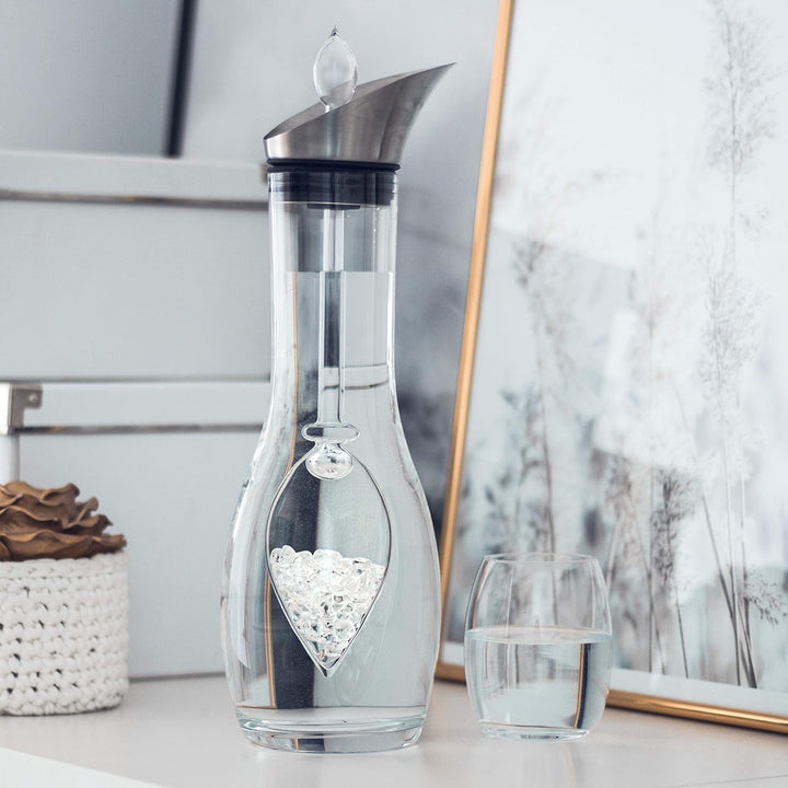 VitaJuwel Diamonds Edelsteinwasserset für Zuhause (Karaffe Era & Phiole) mit echten Diamantsplittern