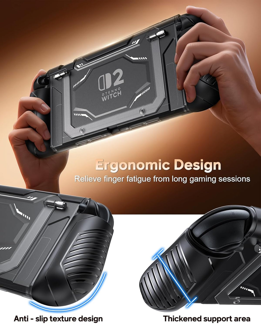 FYOUNG Andockbare Schutzhülle für Nintendo Switch 2, [Schutz in Militärqualität] Abnehmbare Ergonomi