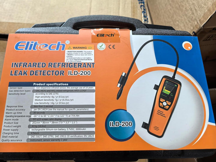 Elitech Infrarot Kältemittel Lecksucher ILD-200 Pro Max Hochpräzise 1g/Jahr Erkennung R134a/R1234yf