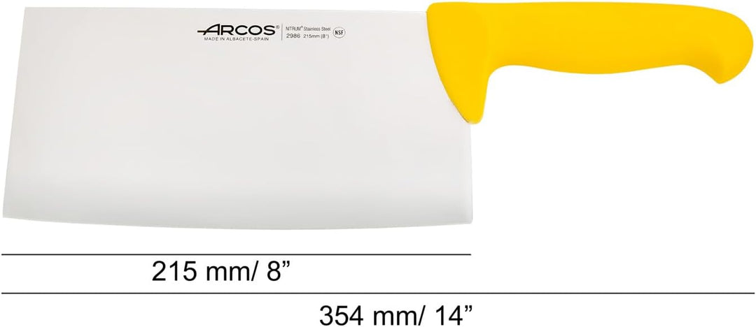 Arcos 298600 Serie 2900 - Hackmesser Metzgermesser - Klinge Nitrum Edelstahl 215 mm - HandGriff Poly
