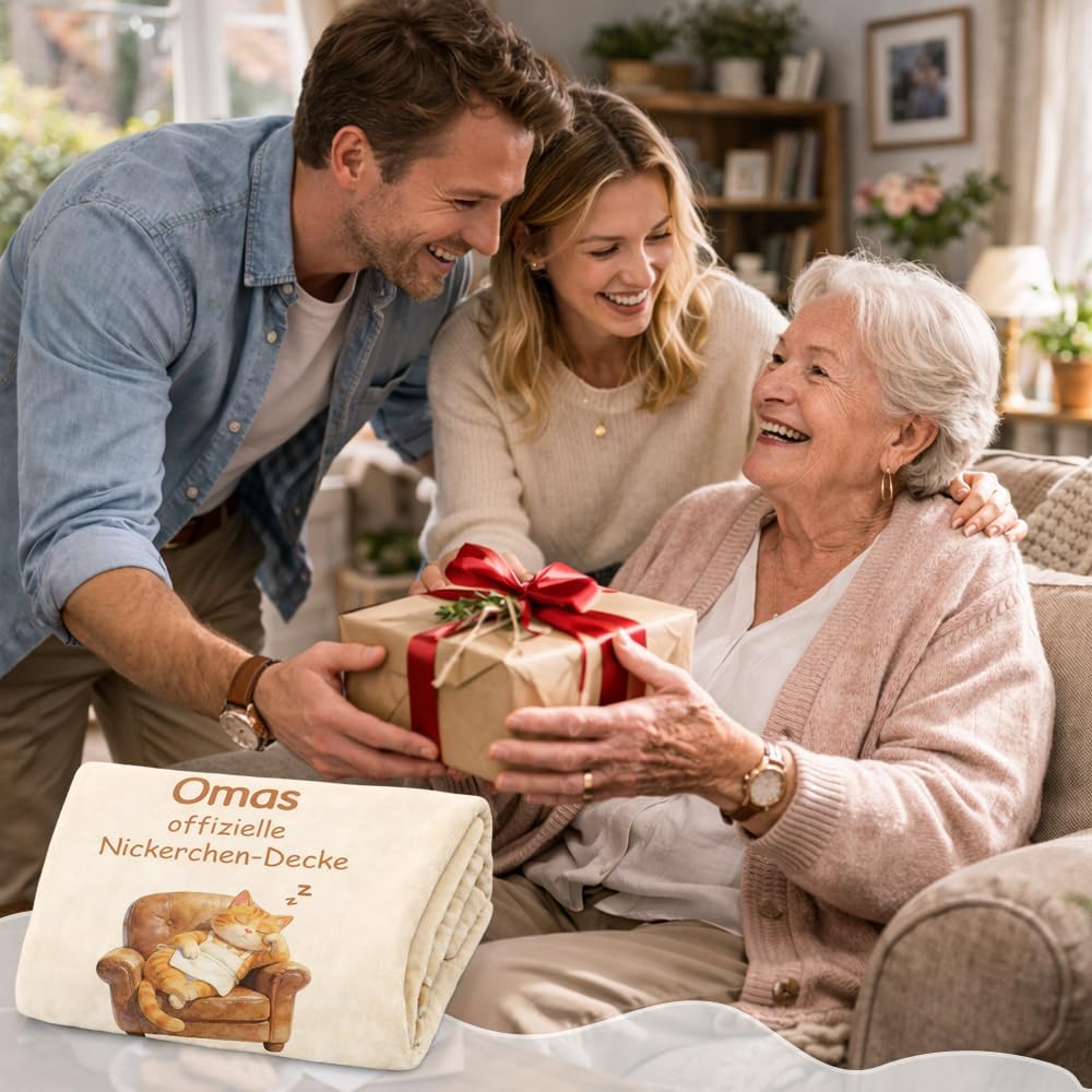 Mama Geschenk Kuscheldecke 150×130CM Flanelldecke Schlafdecke für Mama Katzenmam Oma Muttertagsgesch