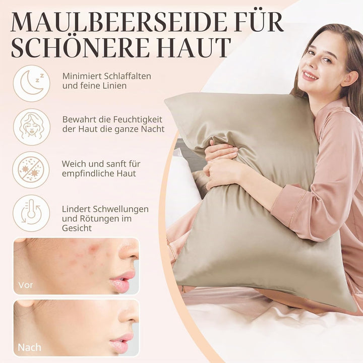 Seidenkissenbezug Jaciu Silk Pillowcase 21 Momme beidseitiger Seidenkissenbezug Kissenbezug Versteck