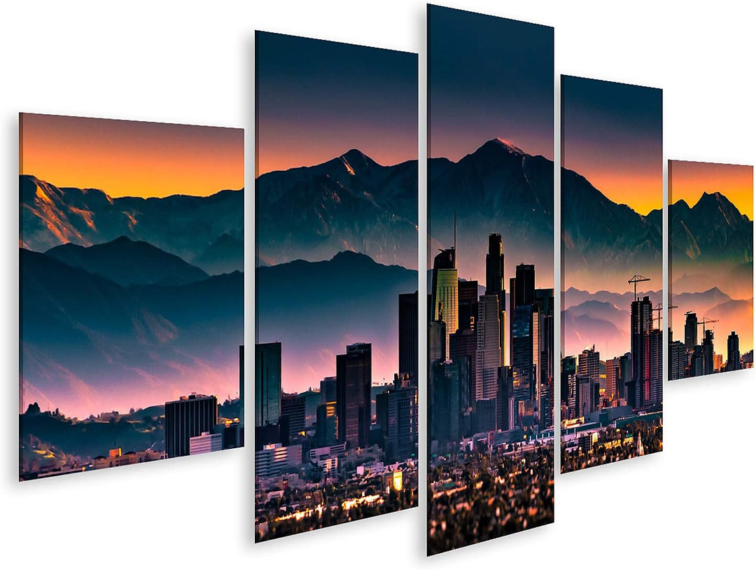 islandburner Bild auf Leinwand Los Angeles LA Kalifornien Bilder Wandbilder Poster Leinwand 170x80cm