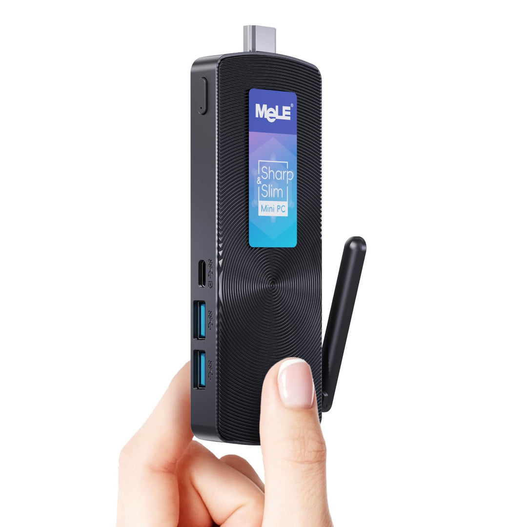 MeLE PCG02 Lüfterloser Mini PC Stick Alder Lake N100(bis zu 3.4GHz) 8GB LPDDR4 128GB ROM Mikro-Deskt
