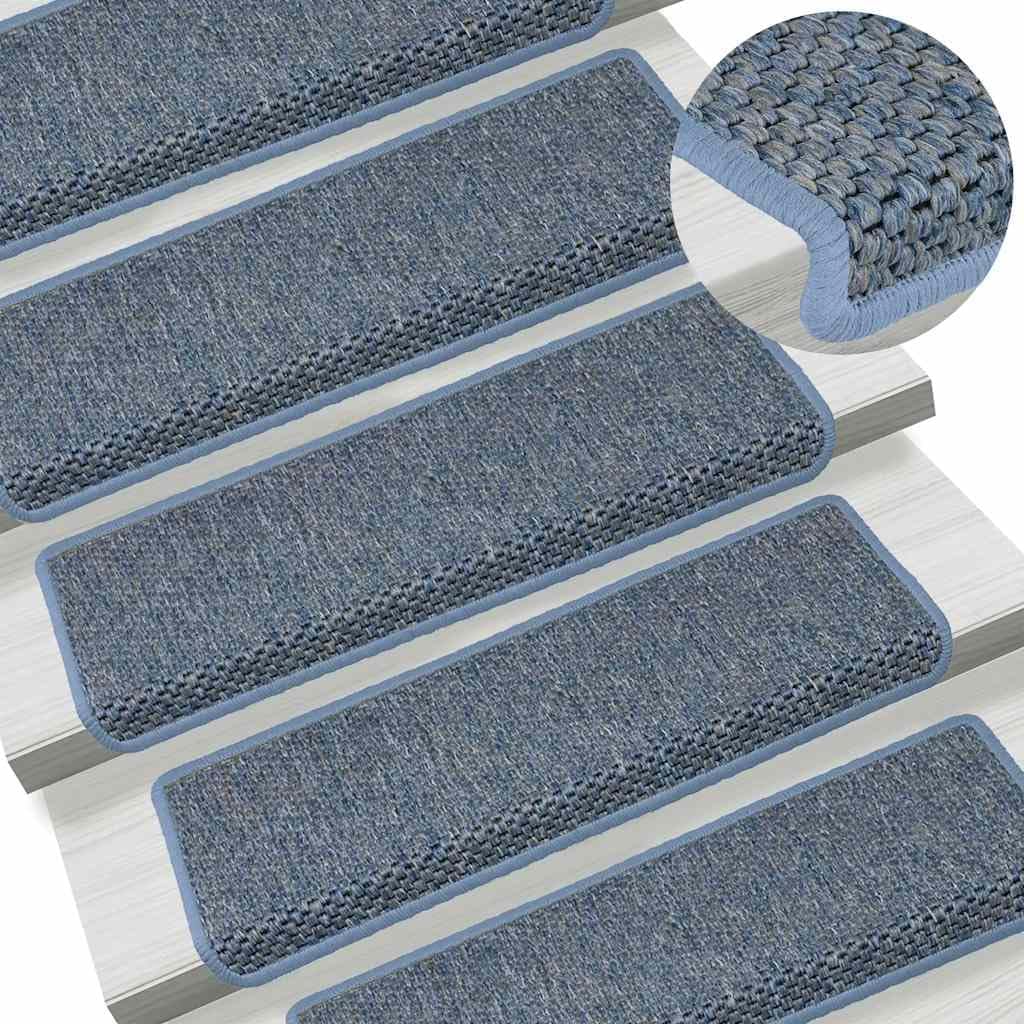 vidaXL Treppenmatten 15 STK., Stufenmatten Selbstklebend, Treppenteppich in Sisal-Optik, Treppenstuf