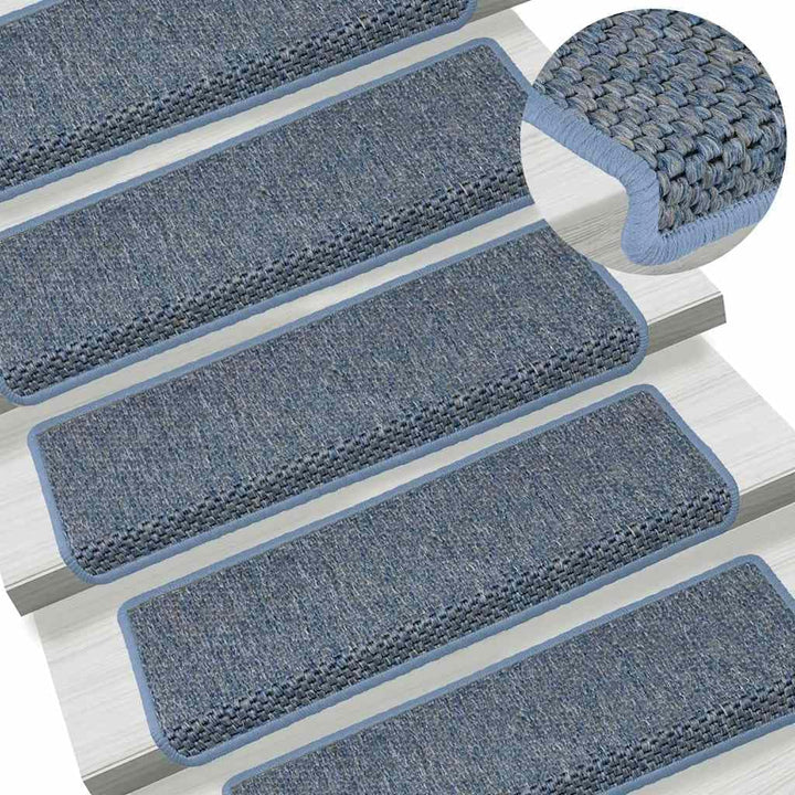 vidaXL Treppenmatten 15 STK., Stufenmatten Selbstklebend, Treppenteppich in Sisal-Optik, Treppenstuf