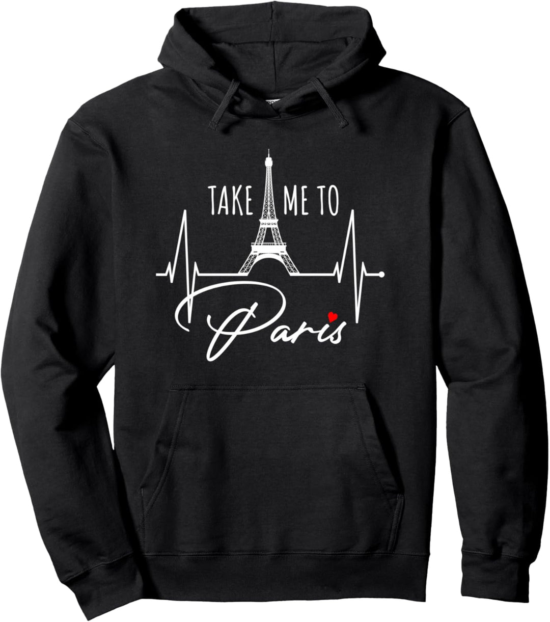 Take Me To Paris Herzschlag Eiffelturm Frankreich Love Paris Pullover Hoodie