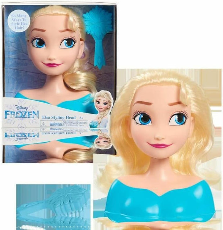 Just Play 87490-JP Disney Frozen Frisierkopf ELSA Mini 14cm mit Haarbürste für Styling-Spass, ab 3 J