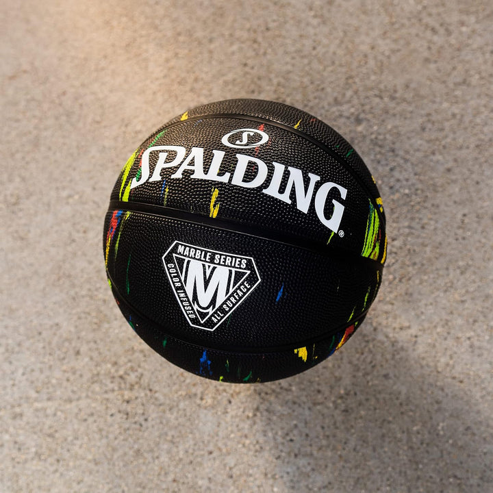 Spalding Unisex – Erwachsene Marble Sz7 Ball 7 Black Rainbow, 7 Black Rainbow