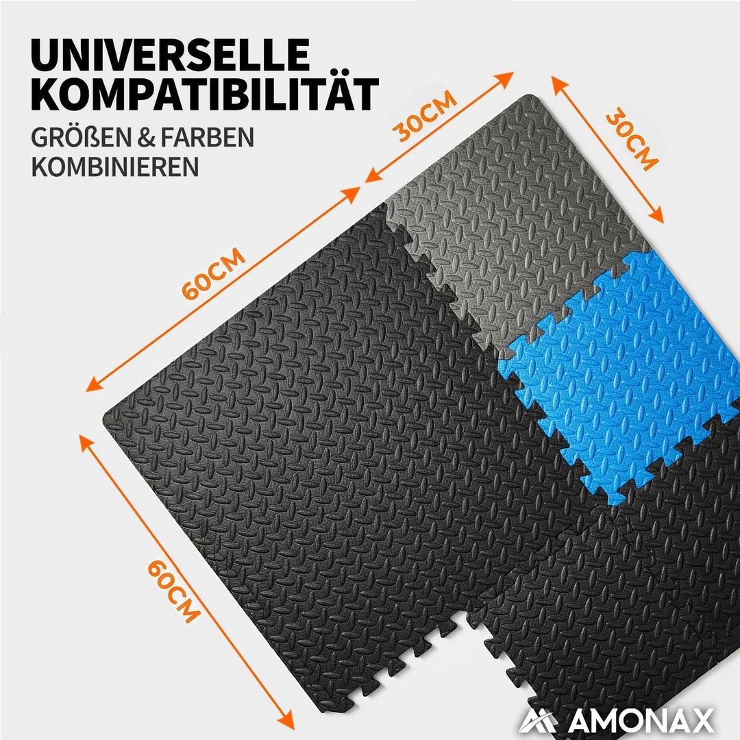 Amonax Bodenschutzmatte Fitness Puzzlematte, Schaumstoff Gym Matte Puzzlematte 30 x 30 cm, Pool Bode