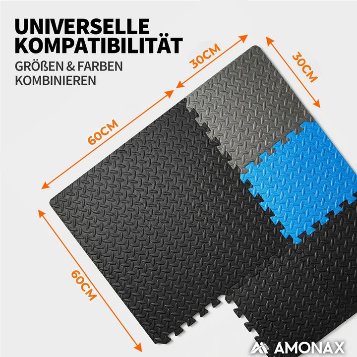 Amonax Bodenschutzmatte Fitness Puzzlematte, Schaumstoff Gym Matte Puzzlematte 30 x 30 cm, Pool Bode