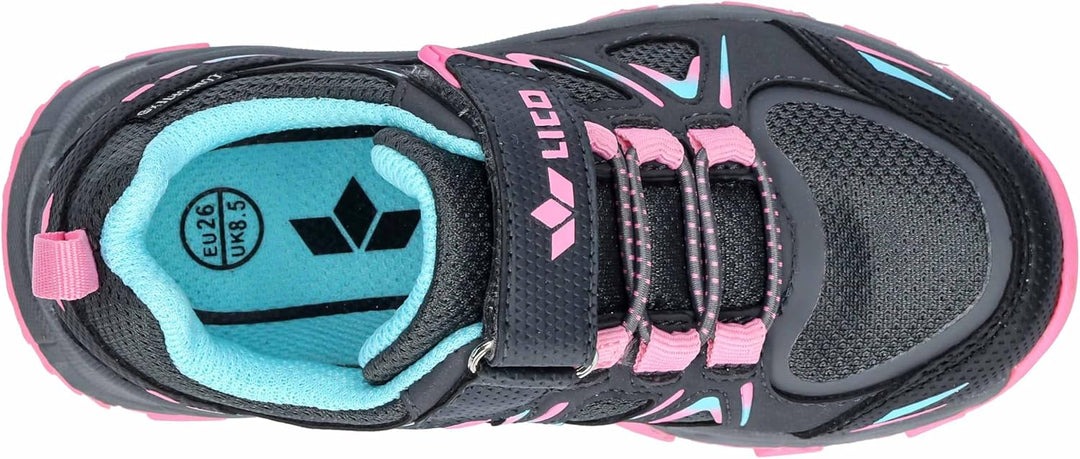 Lico Unisex Kinder Allen Vs Cross-Laufschuh 27 EU Anthrazit Pink Türkis, 27 EU Anthrazit Pink Tü