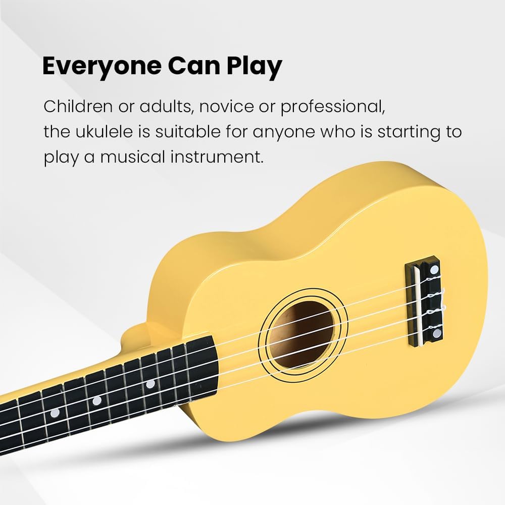 Winzz Sopran Ukulele Starter Kit für Anfänger mit Tasche, Clip-On Tuner, Zusätzlichen Saiten, Gurt,