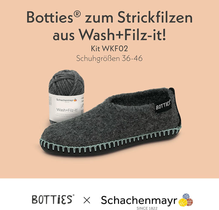 Botties X Schachenmayr Winter Kit Wash+Filz It! indigo/weiss Strick-Kit 42-43 Indigo/Weiss, 42-43 In