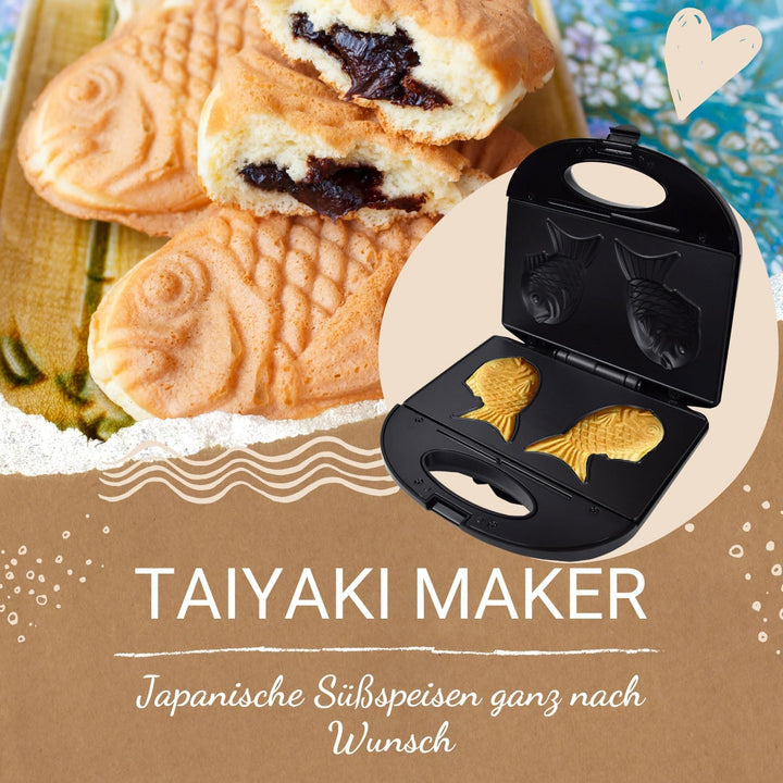 Syntrox Germany FM-750W Taiyaki Maker japanisches Gebäck in Form eines Fisches