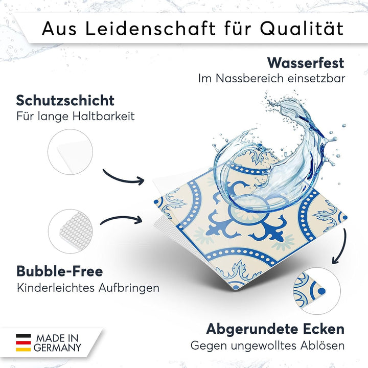 30 Stück Folie Klebefliesen 20x20 cm für Küche und Bad - Fliesenfolie, Fliesenfaufkleber - Stickerfl