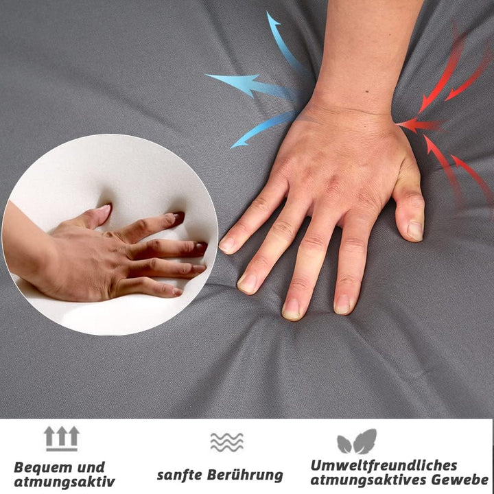 Mingone Hocker Rattan Outdoor mit Kissen Rattansofa Gartenmöbel-Set Sitzhocker Gartensofa für Terras