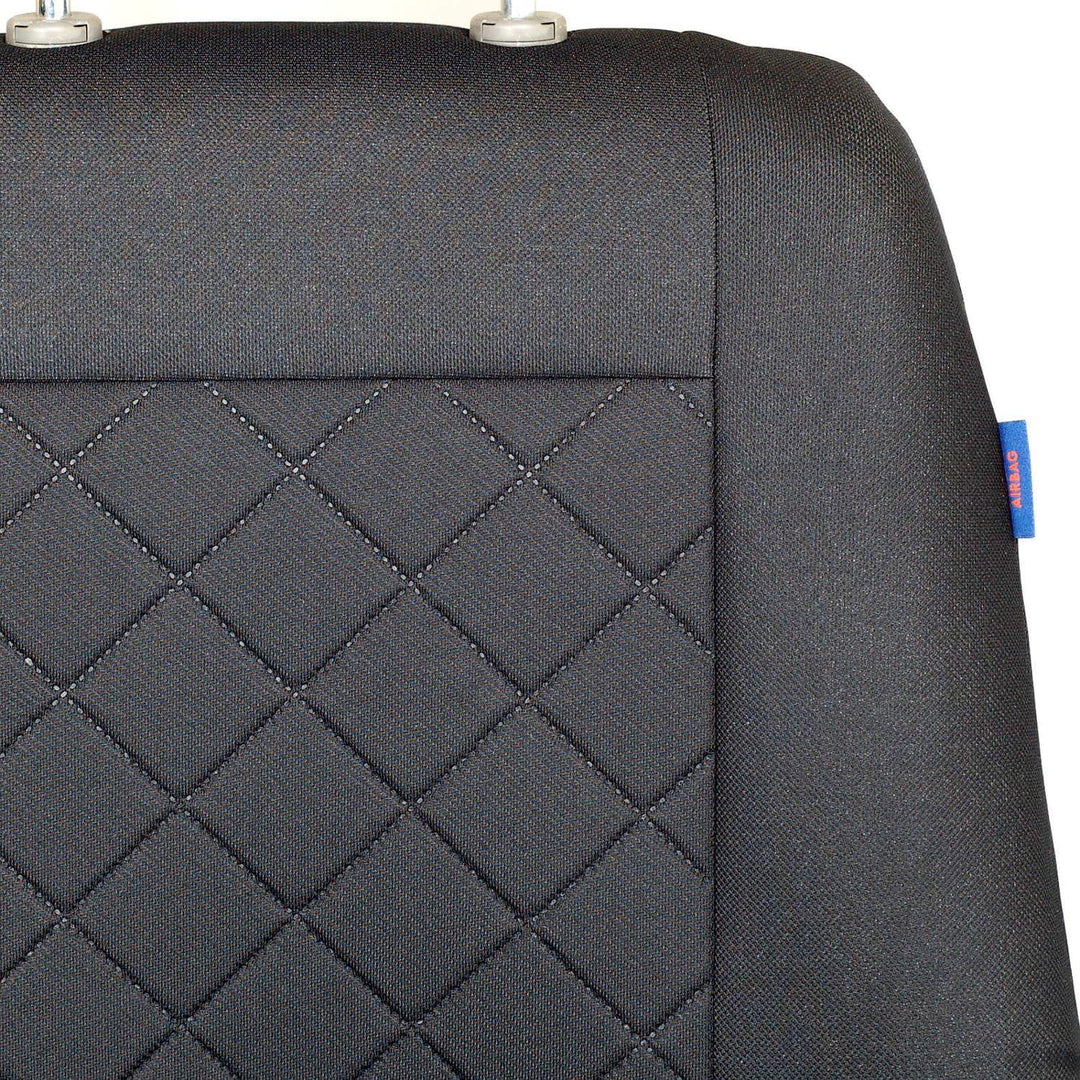 Ducato Sitzbezug - Fahrersitz - Farbe Premium Schwarz gepresstes Karomuster