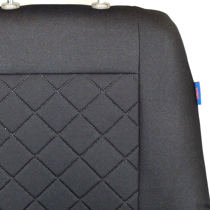 Ducato Sitzbezug - Fahrersitz - Farbe Premium Schwarz gepresstes Karomuster