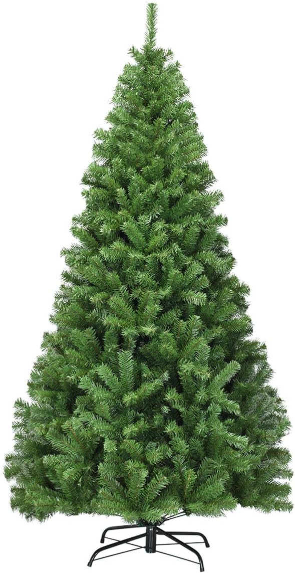 COSTWAY 180cm Künstlicher Weihnachtsbaum, Tannenbaum mit Klappsystem, Christbaum 1000 Spitzen PVC Na