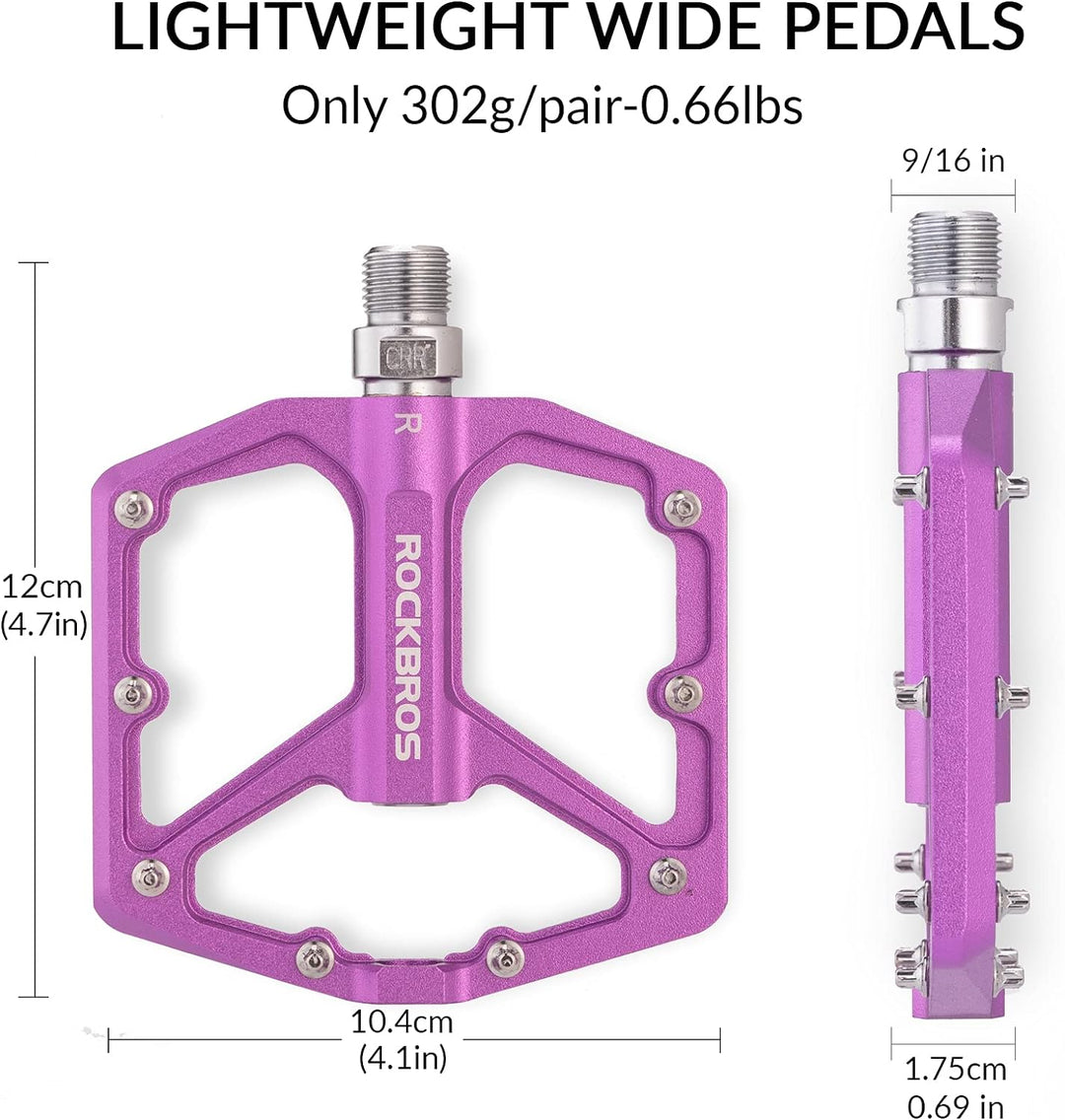 ROCKBROS Fahrradpedale Rennrad Pedale Aluminium Platform Pedale Ultraleicht Antirutsch Fahrrad Pedal