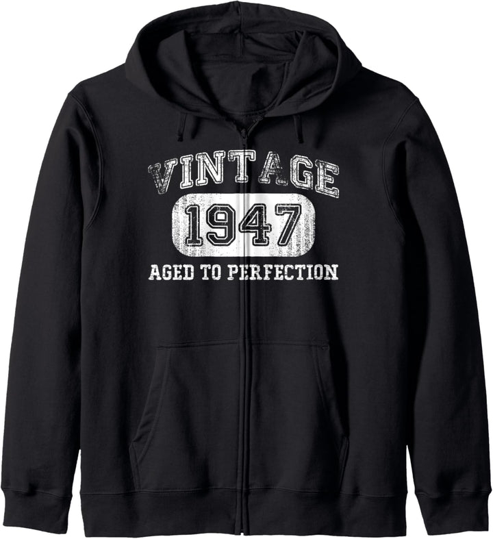 Vintage 1947 Geburtstag Geschenke 75 Jahre alt 75. Geburtstag Kapuzenjacke