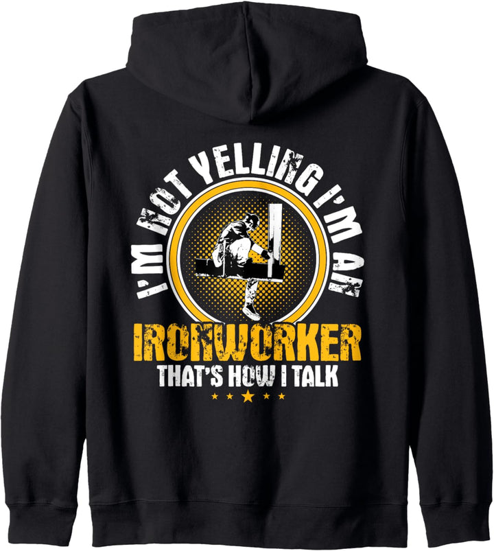 Ironworker Design auf der Rückseite der Kleidung Kapuzenjacke