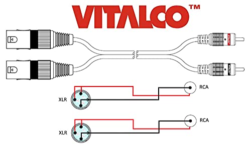 2x XLR Stecker auf 2x Cinch Stereo Kabel 5m Mikrofonkabel 3 Polig auf Chinch Adapter 2-XLR-M/2RCA 5m