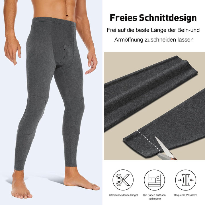 SIMIYA Lange Unterhosen Herren, Extra Warm Thermounterhose Gefütterte Unterhosen Männer Lang, Thermo