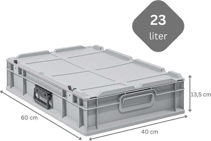 PROREGAL Eurobox NextGen Portable | HxBxT 13,5x40x60cm | 23 Liter | Eurobehälter, Transportbox, Tran