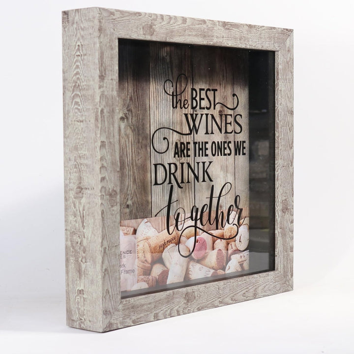 Lawrence Frames 10x10 Weathered Birch Shadow Box Wine Cork Holder 25,4 x 25,4 cm Weinkorkenhalter au