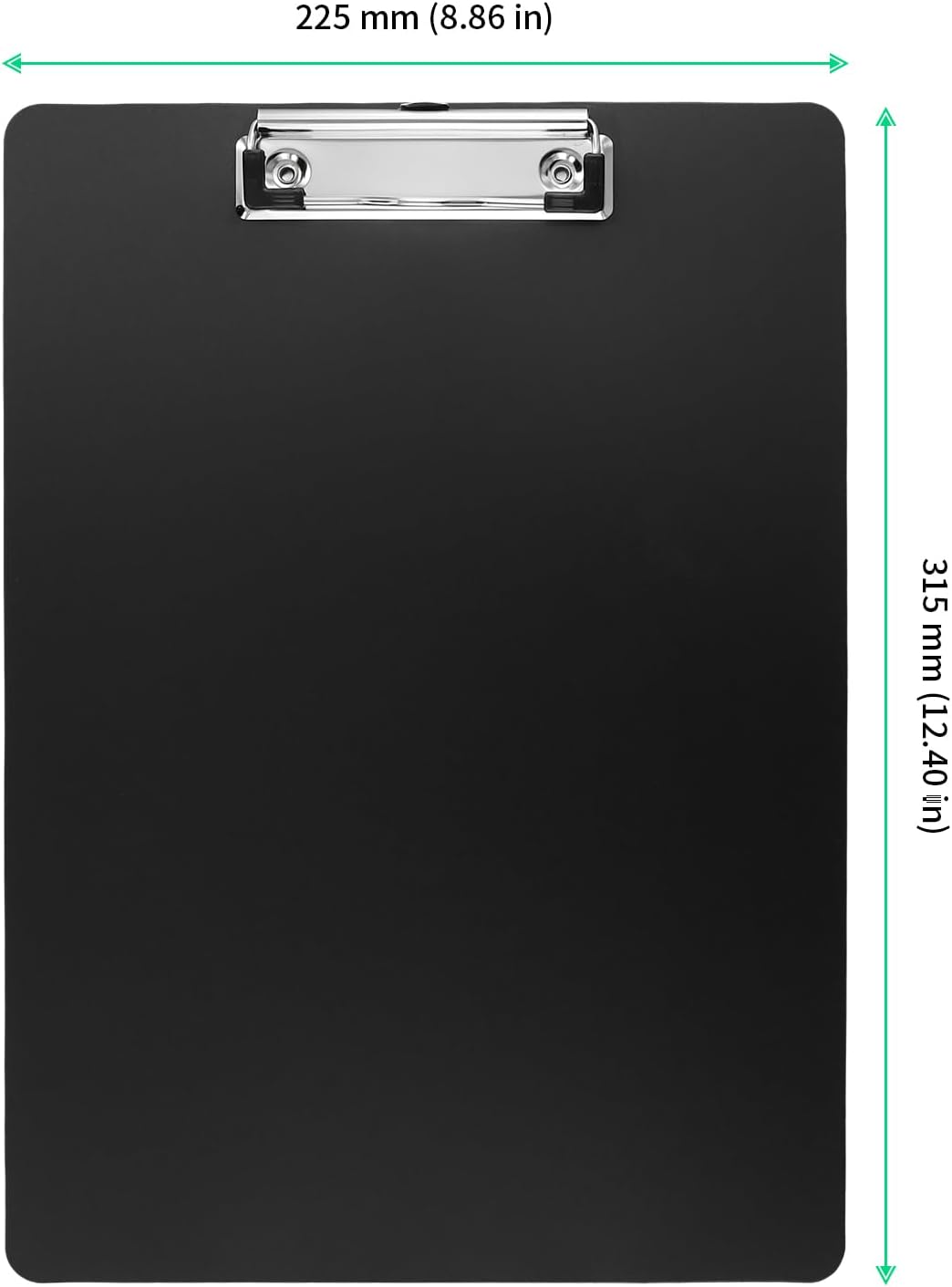 FUNSUEI 15 Stück Kunststoff Klemmbrett A4, 31,5 x 22,5cm Schwarz Schreibbrett für Büro, Lager