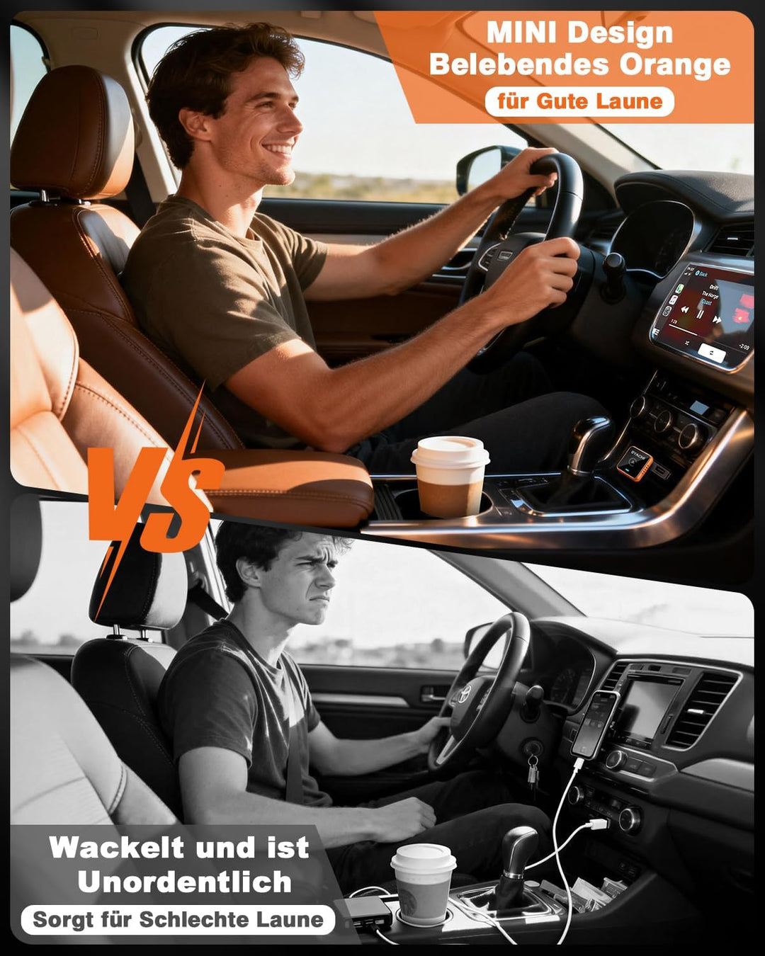 SYACHI 2-in-1 Wireless CarPlay & Android Auto Adapter, Kabelloser Carplay Adapter für iPhone und And