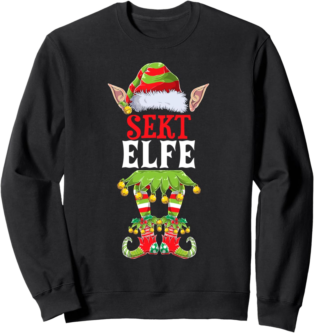 Sekt Elfe Familien Outfit Weihnachten Partnerlook Elfen Sweatshirt
