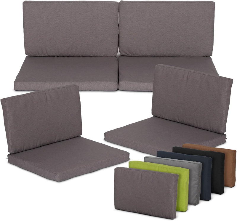 Beo Lounge Auflagen Set Monaco | 8 Outdoor Kissen wetterfest & wasserabweisend | Sitzpolster Rattanm