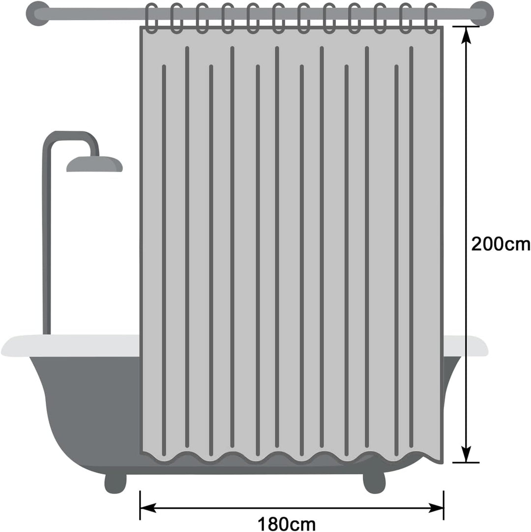EurCross Duschvorhang Blau180x200 cm, Wasserdicht Waschbar Anti Schimmel Shower Curtain, Textil Poly