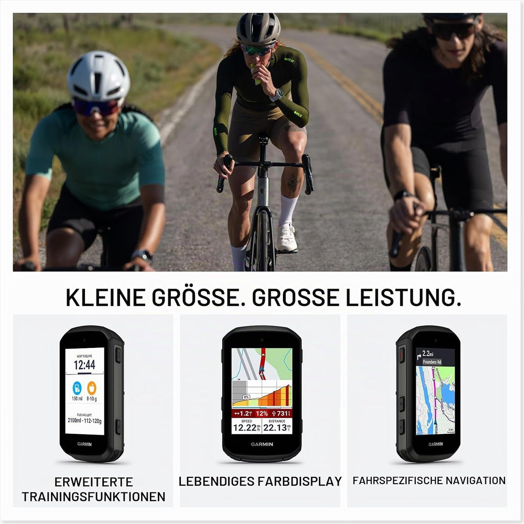 Garmin Edge 550, kompakter GPS-Fahrradcomputer, lebendiges Farbdisplay, fahrradspezifische Kartierun