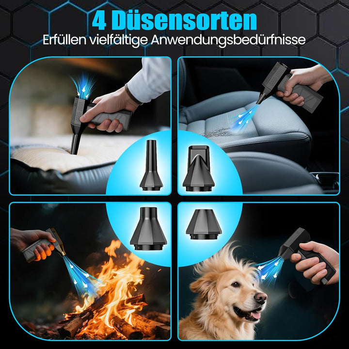 Electric Air Duster,130000RPM Elektrische Staubgebläse Druckluftspray, 3-Gang Mini-Elektrische Staub