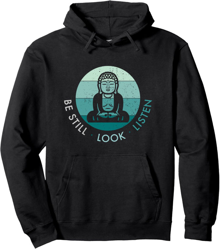 Meditation Buddha - Immer noch schauen Hören - Vintage Blue Pullover Hoodie