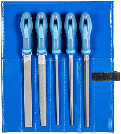 Feilensatz L.200mm Hieb 3 2K-Ergo PFERD Werkstattfeilen-Set in PVC-Rolltasche Kreuzhieb H3 Länge 200