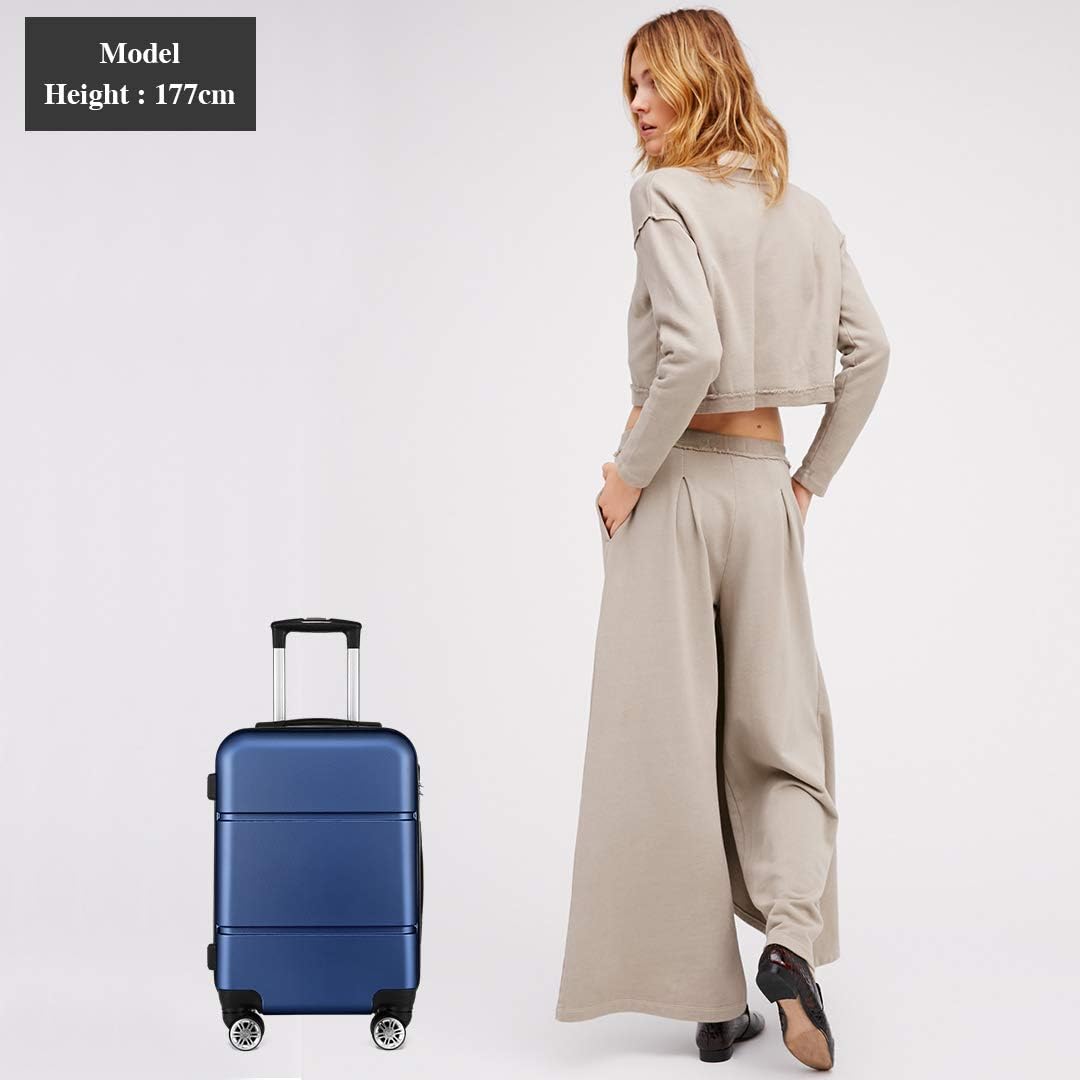 KONO Reisekoffer Handgepäck Koffer mit Rollen Hartschale Trolley 55x38x22cm 33 Liter Leichtgewicht A
