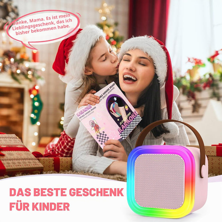 Karaoke-Maschine für Kinder Erwachsene, tragbare Kinder-Karaoke-Lautsprecher mit 2 drahtloses Mikrof
