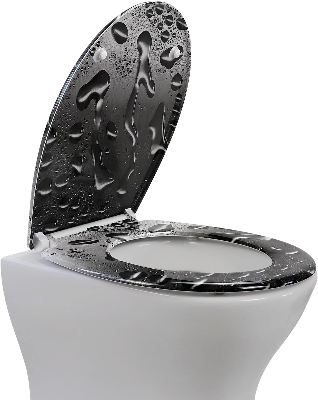 Fanmitrk WC Sitz mit Absenkautomatik, Toilettendeckel Duroplast, Klodeckel mit Schnellverschluss, Mo